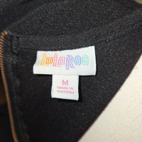 LuLaRoe Classic Black Dress Size M Rose Zipper Womens - Picture 2 of 5